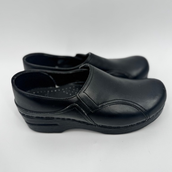 Dansko Shoes - Dansko 37 Black Leather Clogs Nurse‎ Occupation Comfort Shoes US 6.5-7